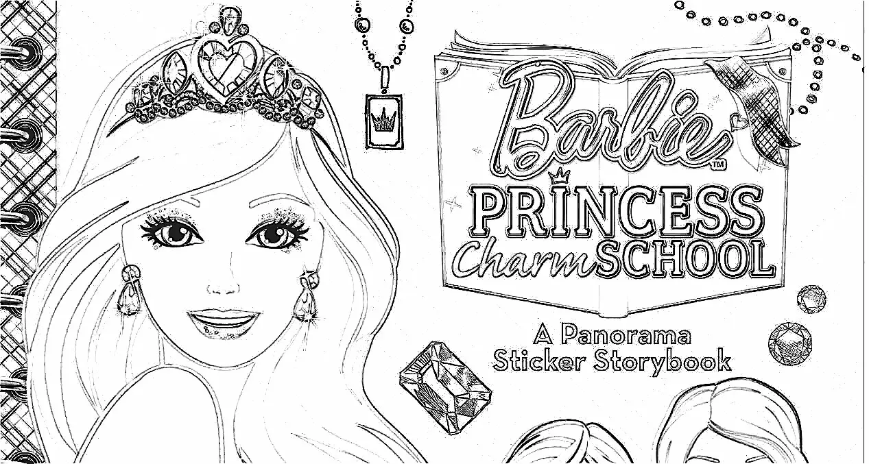 Free Printable Barbie Princess Charm School Coloring Pages Mewarnai